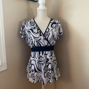 Brittany Black faux wrap top, Sz. 4